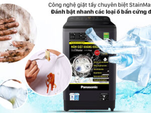 Máy giặt Panasonic 10 Kg NA-F100A9BRV - Đánh bật nhanh vết bẩn khó giặt nhờ công nghệ giặt tẩy vết bẩn chuyên biệt StainMaster