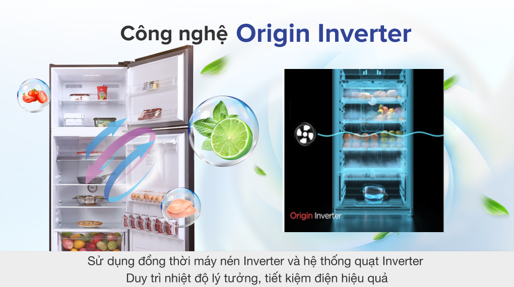 Tủ lạnh Toshiba Inverter 407 lít GR-RT535WE-PMV(06)-MG - Công nghệ Origin Inverter