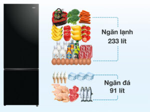Tủ lạnh Aqua Inverter 324 lít AQR-B390MA(FB) - Dung tích