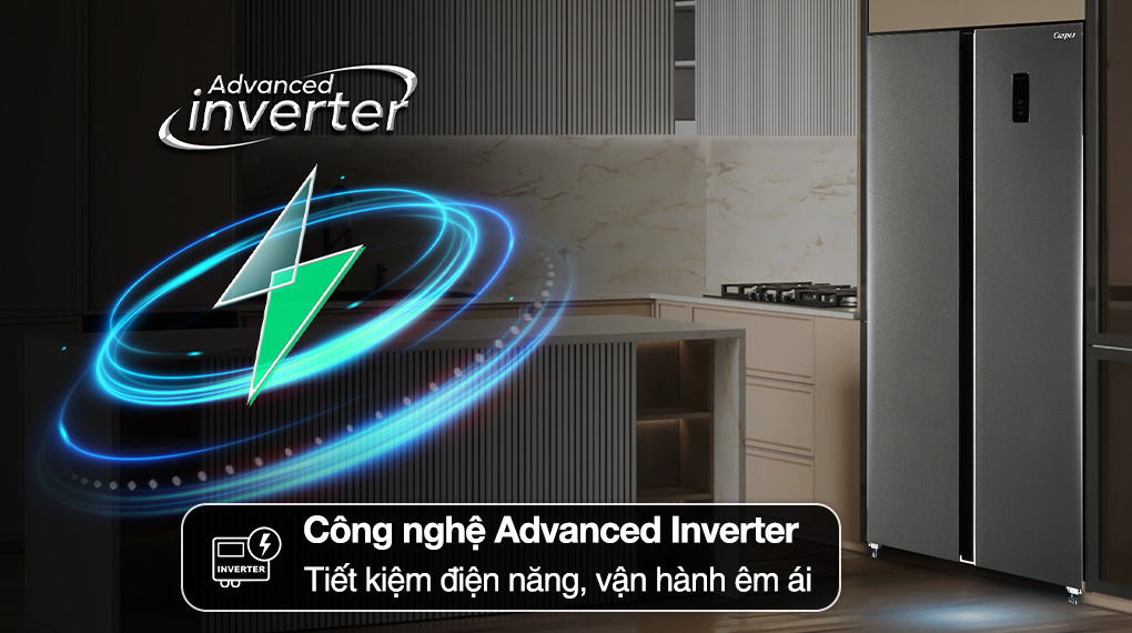 Tủ lạnh Casper Inverter 458 lít Side By Side RS-460PG - Advanced Inverter