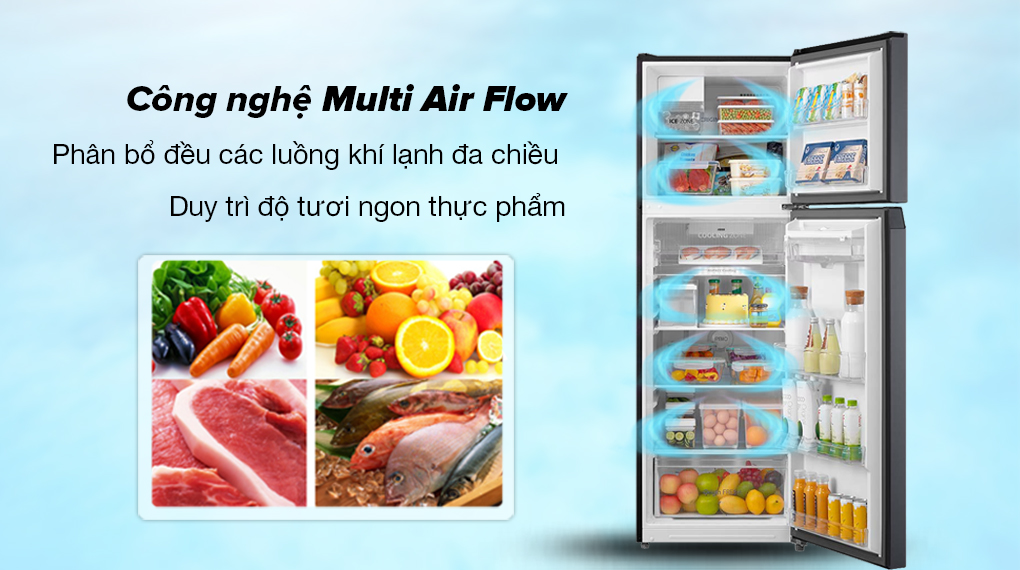 Công nghệ làm lạnh đa chiều Multi Air Flow bảo quản thực phẩm tối ưu 