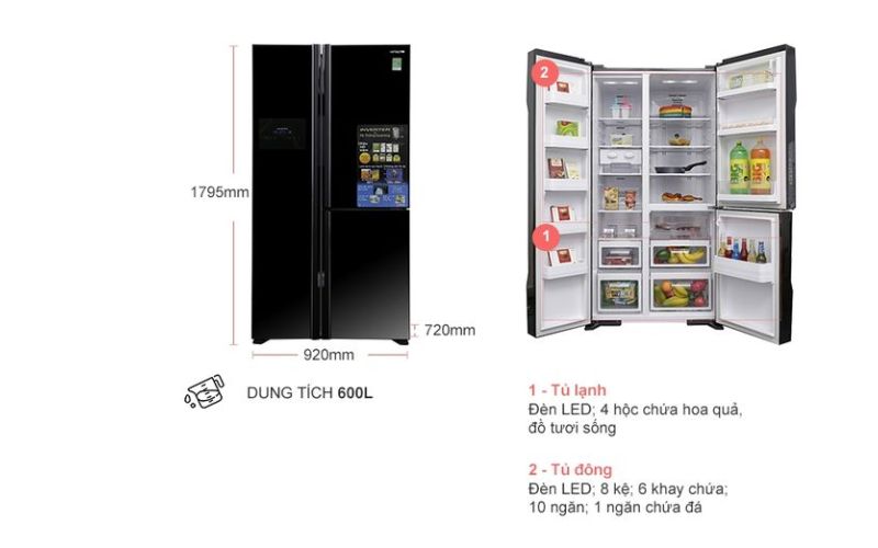 Kích thước tủ lạnh Hitachi