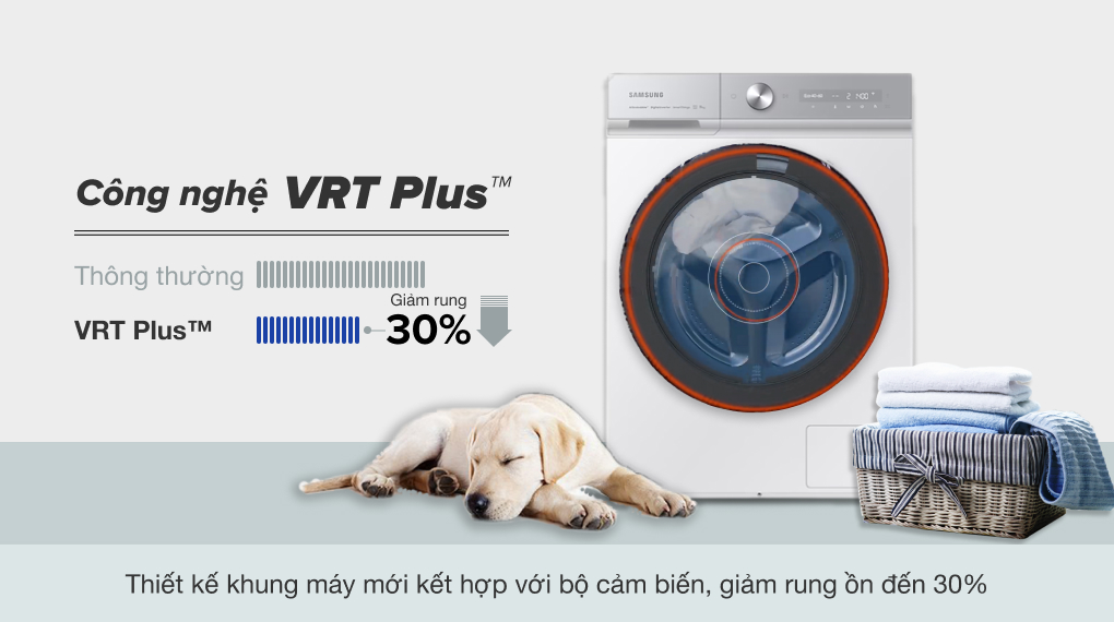 VRT Plus - Máy giặt sấy Samsung Inverter 12 kg WD12BB944DGHSV