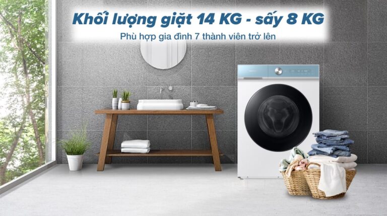 Máy giặt sấy Inverter Samsung WD14BB944DGMSV - Khối lượng giặt