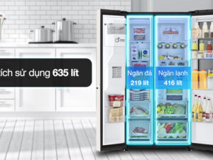 Tủ lạnh LG Inverter 635 Lít Side By Side InstaView Door-in-Door GR-X257BG - Dung tích