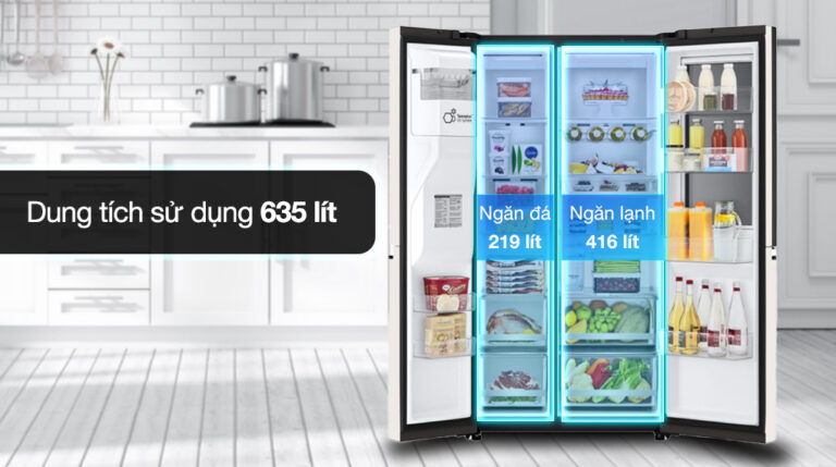 Tủ lạnh LG Inverter 635 Lít Side By Side InstaView Door-in-Door GR-X257BG - Dung tích