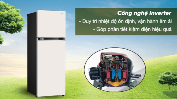 Tủ lạnh LG Inverter 335 lít GN-B332BG - Công nghệ Inverter giúp tủ vận hành êm ái, duy trì nhiệt độ ổn định và sử dụng tiết kiệm điện