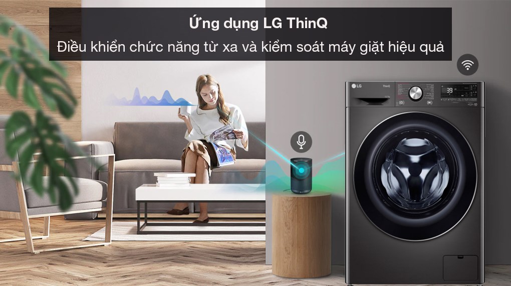 Máy giặt sấy LG Inverter giặt 12 kg - sấy 7 kg FV1412H3BA - Điều khiển từ xa qua ứng dụng LG ThinQ tiện lợi