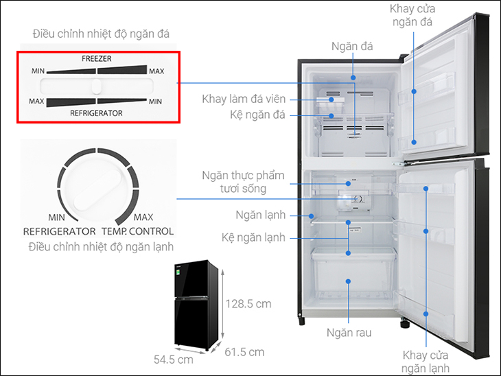 Cách điều chỉnh nhiệt độ ngăn đá tủ lạnh Toshiba