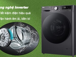 Máy giặt sấy LG Inverter giặt 10 kg - sấy 6 kg FV1410D4M1 - Công nghệ Inverter tiết kiệm điện, vận hành êm ái, bền bỉ