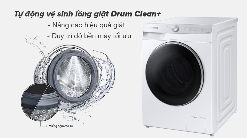 Máy giặt Samsung AI Ecobubble Inverter 11 kg WW11CGP44DSHSV - Tự động vệ sinh lồng giặt Drum Clean 