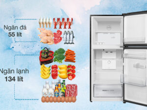 Tủ lạnh Aqua Inverter 189 lít AQR-T220FA(FB) - Dung tích ngăn đá 55 lít, ngăn lạnh 134 lít