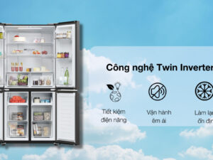 tiết kiệm điên - Tủ lạnh Aqua Inverter 469 lít Multi Door AQR-M536XA(GB)