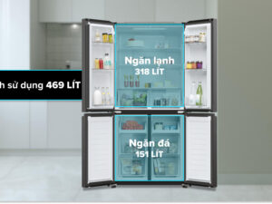 Tủ lạnh Aqua Inverter 469 lít Multi Door AQR-M536XA(SL) - Dung tích sử dụng