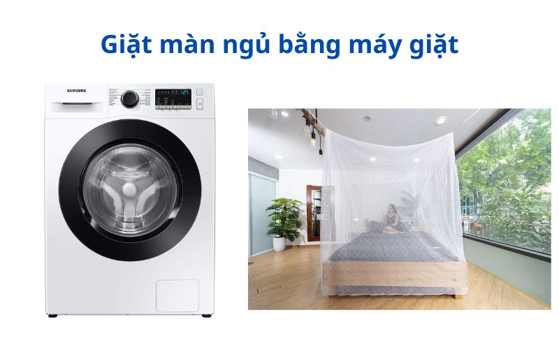 Giặt màn ngủ bằng máy giặt