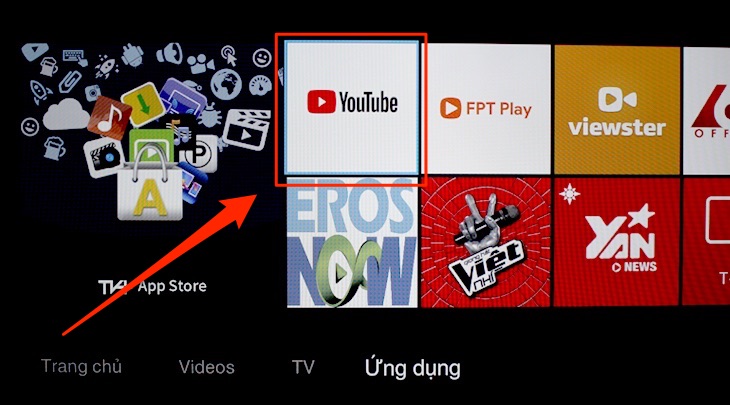 Ứng dụng Youtube trên tivi TCL
