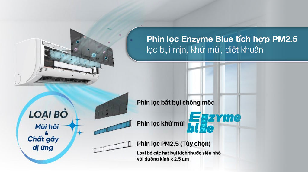 Phin lọc Enzyme Blue PM 2.5 lọc bụi mịn hiệu quả