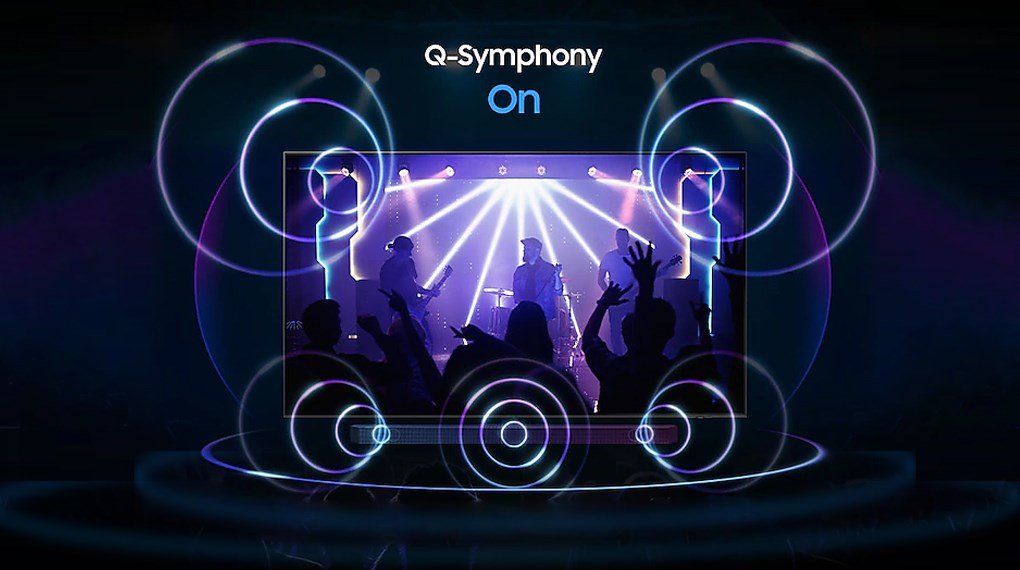 Âm thanh mạnh mẽ, sống động với công nghệ Q-symphony Next và Adaptive Sound