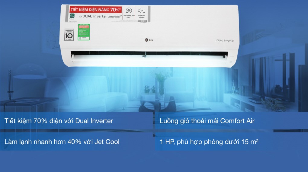 Máy lạnh LG Inverter 1 HP V10ENH, giá rẻ, chính hãng