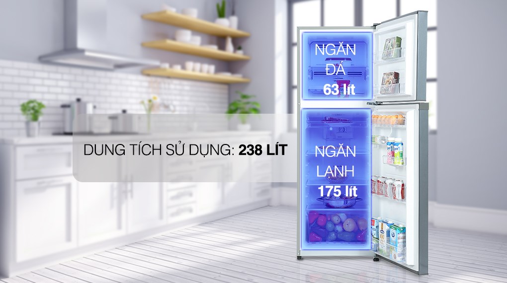 Tủ lạnh Casper Inverter 238 lít RT-250VD - Ngăn đá và ngăn lạnh