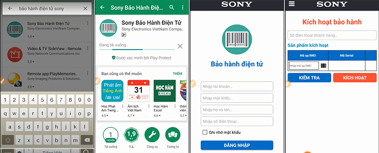 Cách kích hoạt bảo hành tivi Sony bằng ứng dụng