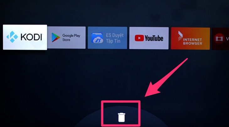 xóa Ứng dụng trên tivi sony
