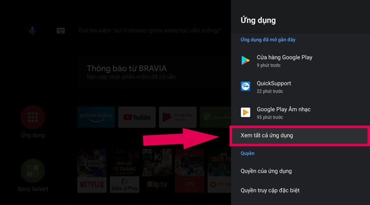 Chọn Xem tất cả ứng dụng
