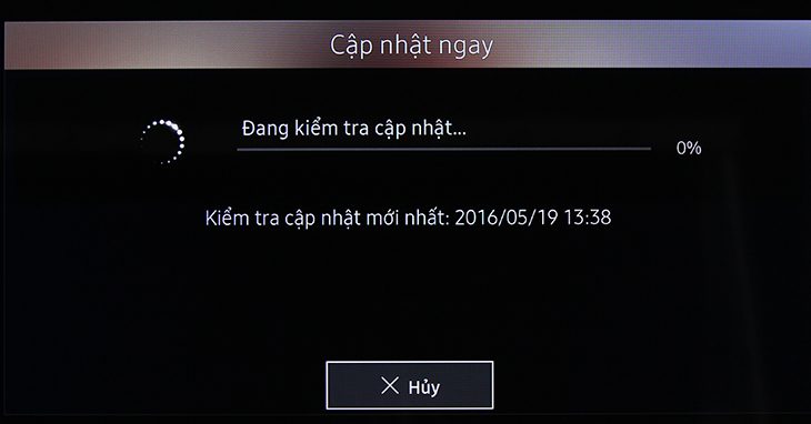 Cách nâng cấp, cập nhật phần mềm trên tivi Samsung bằng Internet, USB 6 tivi Samsung đang kiểm tra bản cập nhật mới nhất