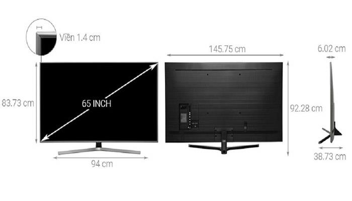 Kích thước tivi 65 inch là bao nhiêu? [HƯỚNG DẪN] chọn tivi