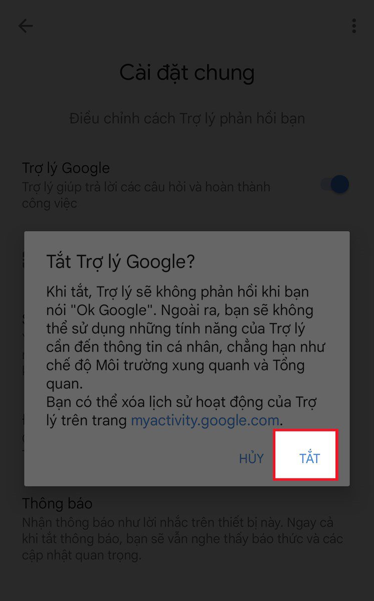 Cài đặt điều khiển giọng nói tivi Xiaomi bằng tiếng Việt 2 Xác nhận tắt