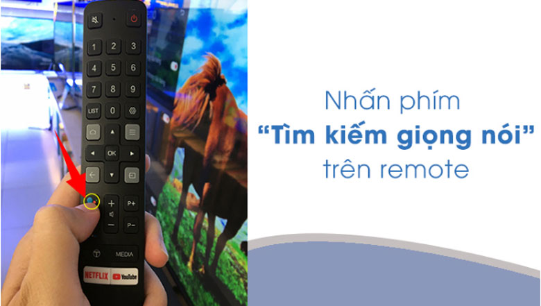 Cách kết nối điều khiển giọng nói trên tivi TCL qua Youtube 1 Điều khiển tivi TCL bằng giọng nói: Bước 1