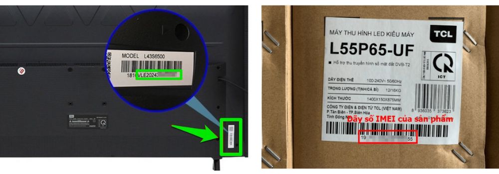 kiểm tra IMEI tivi TCL
