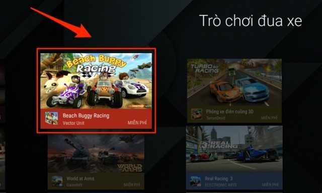 Cách chơi game trên tivi TCL bằng điện thoại đơn giản 4 chọn tựa game muốn cài đặt trên tivi TCL