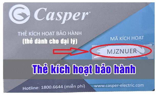 Đăng ký, kích hoạt, kiểm tra bảo hành điện tử Casper 6 Kích hoạt bảo hành casper bằng thẻ