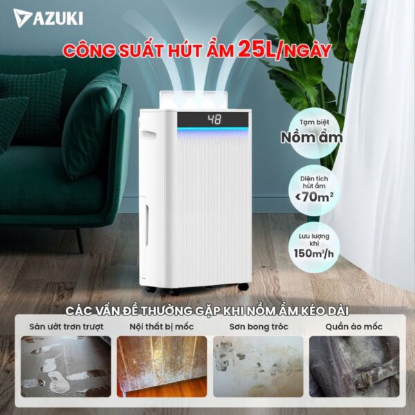 Máy hút ẩm lọc không khí Azuki Galaxy X4 25 lít