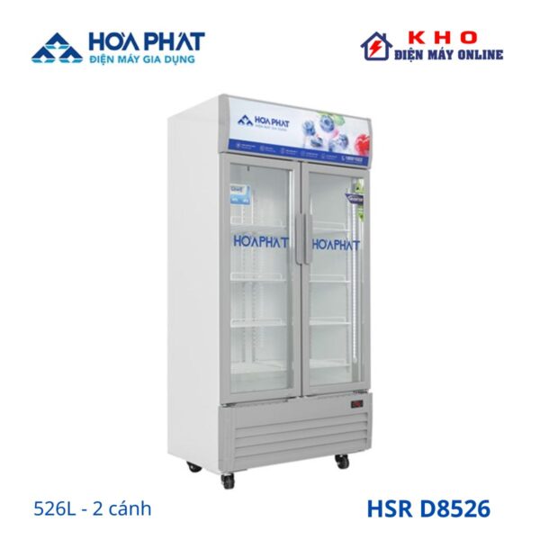 Tủ mát trưng bày Hòa Phát HSR D8526 1 ngăn 2 cánh 526 lít